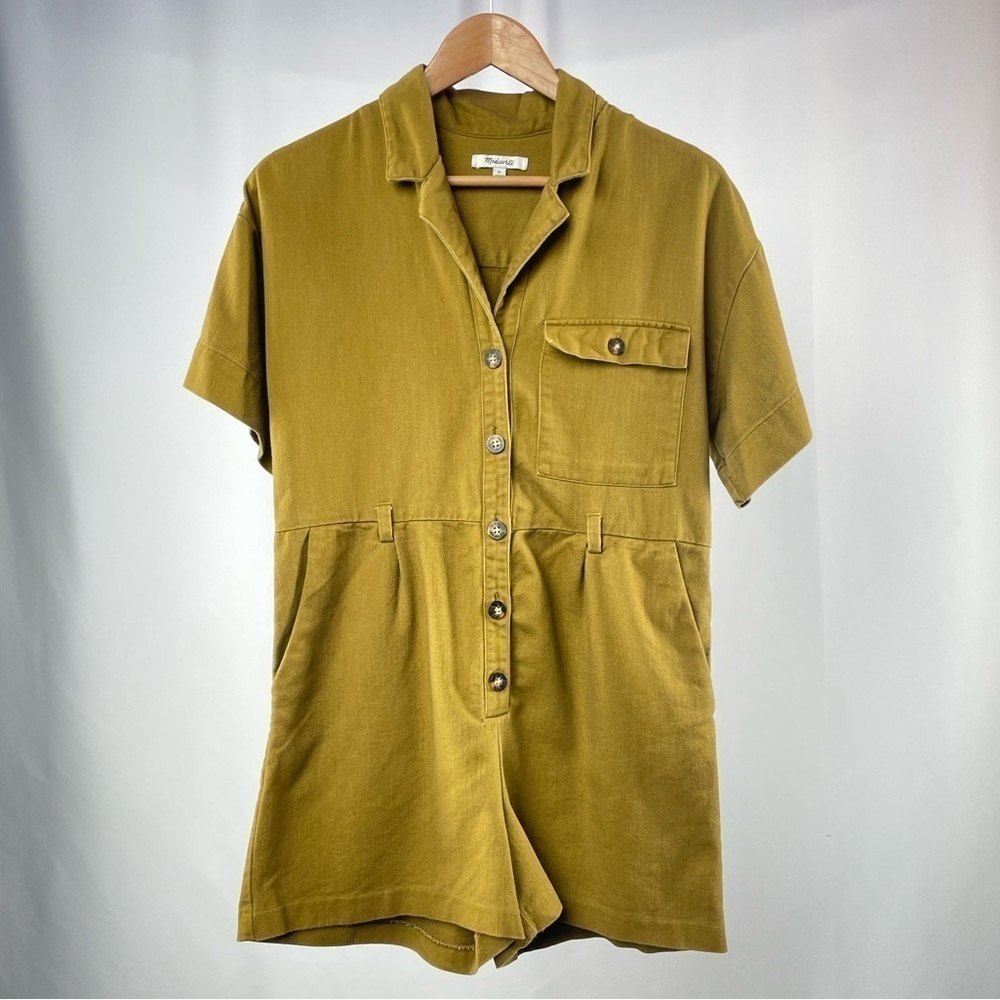 Madewell Safari Romper In Distant Olive Size Extra Small - Picture 5 of 9